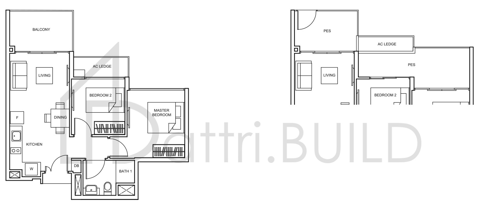 THE GLADES Bc1-P floorplan (watermarked)