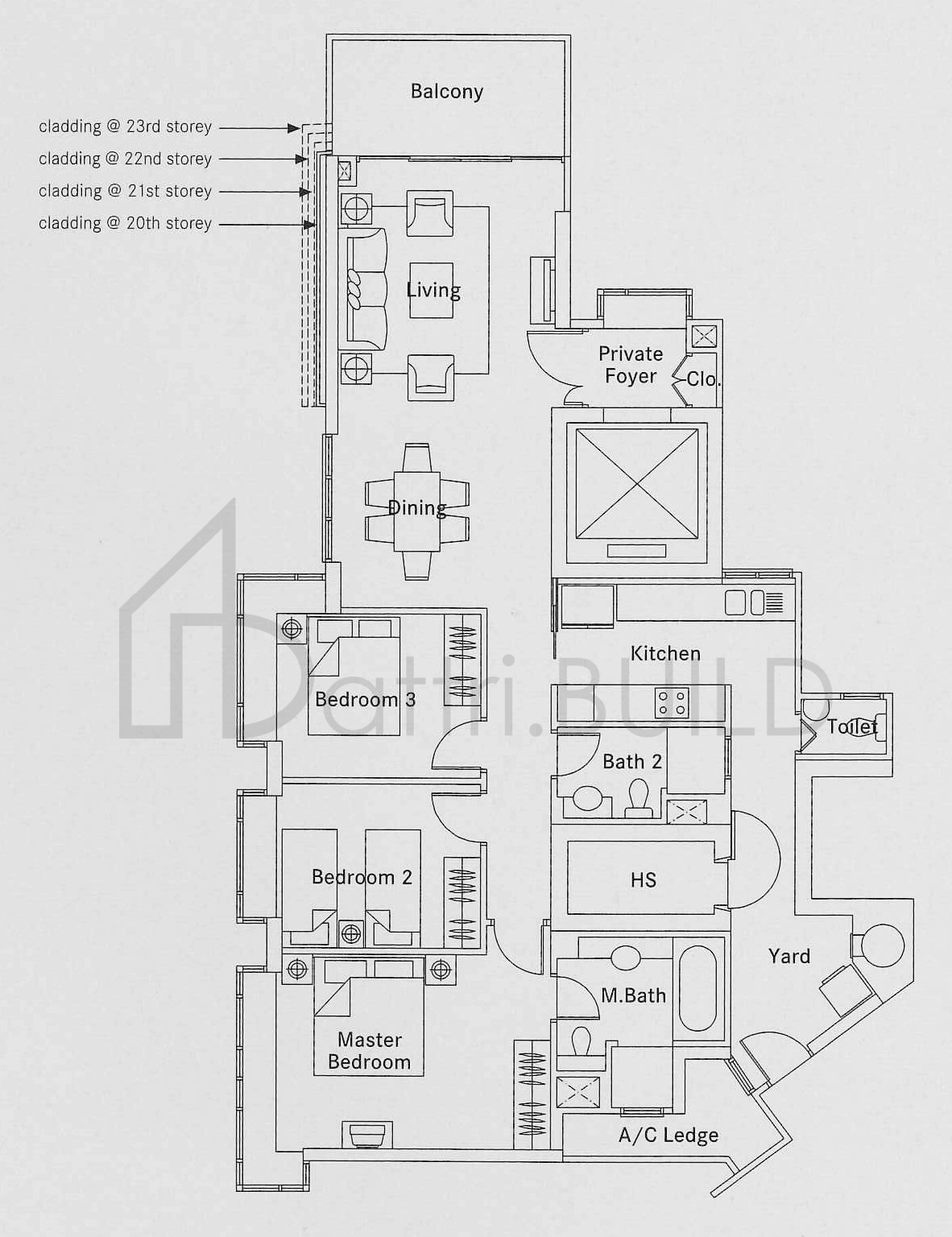 THE BELVEDERE B1a floorplan (watermarked)