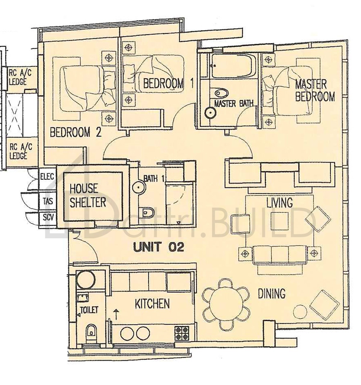 THE ABODE AT DEVONSHIRE Unit 02 floorplan (watermarked)