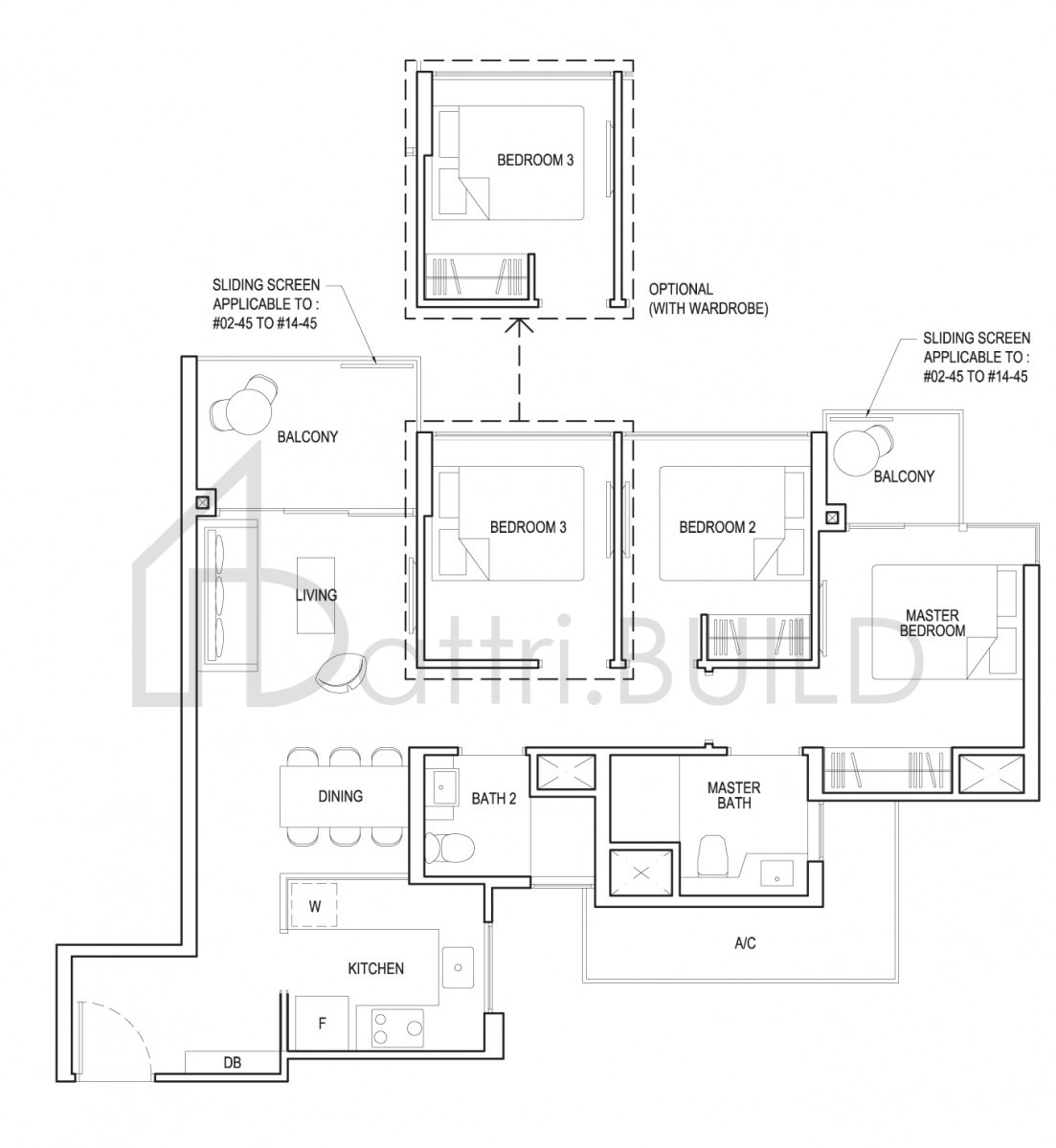 GRANDEUR PARK RESIDENCES 3c1 floorplan (watermarked)