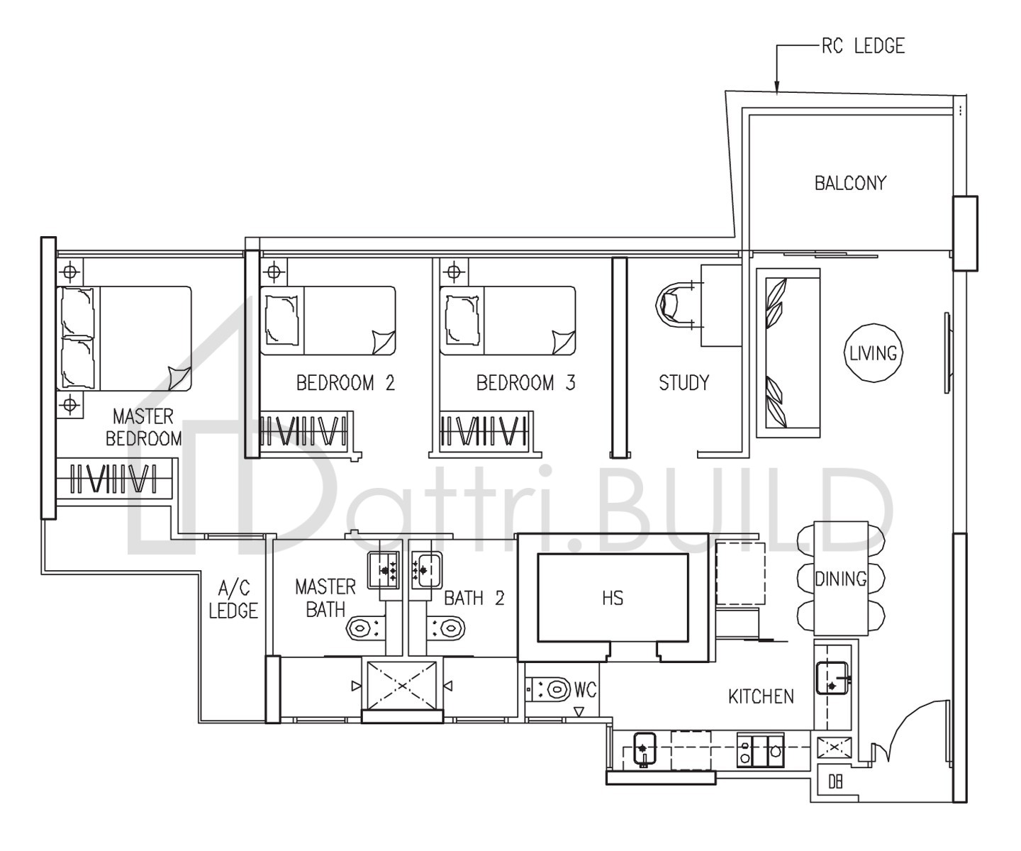 THE TRILINQ C7 floorplan (watermarked)