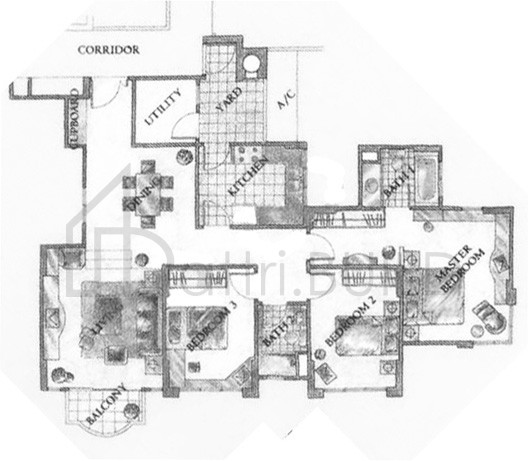 THE MAKENA A floorplan (watermarked)