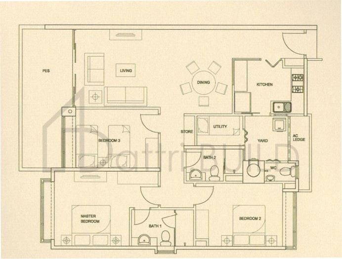 THE RAINTREE C1f-p floorplan (watermarked)