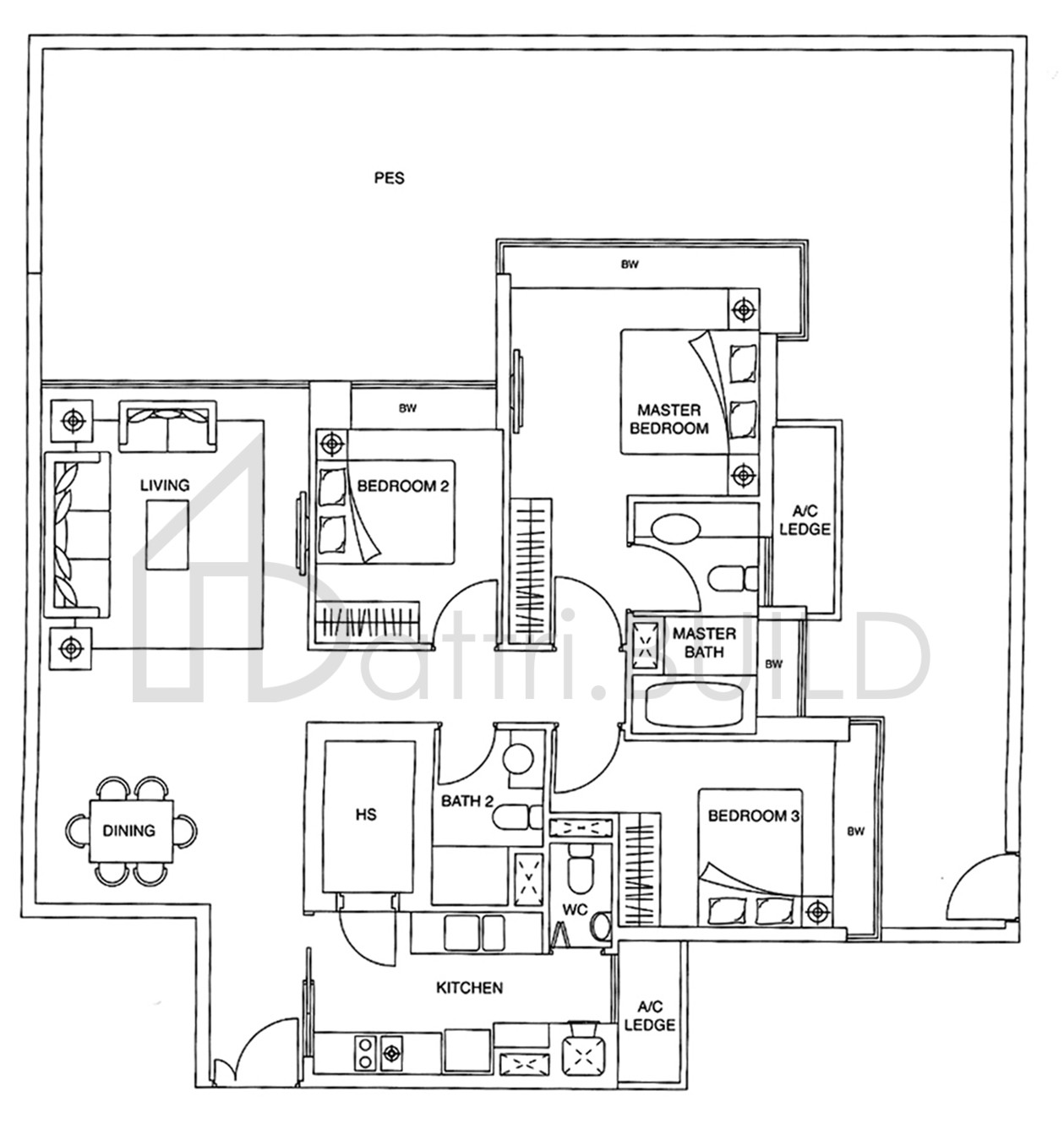 THE VISION B1-G floorplan (watermarked)