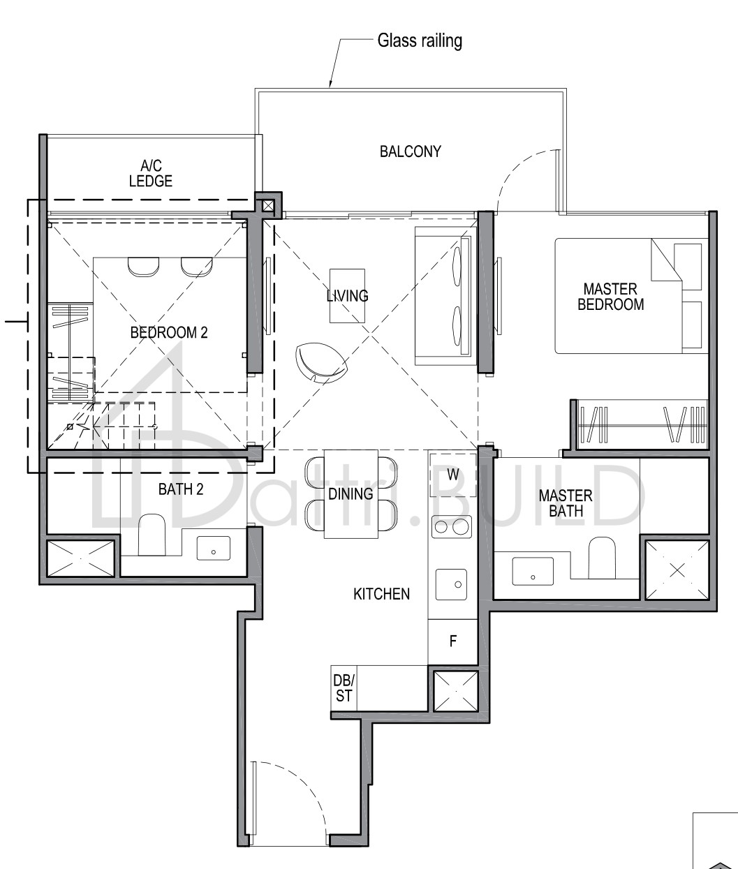 PARK COLONIAL 2D2-PH floorplan (watermarked)