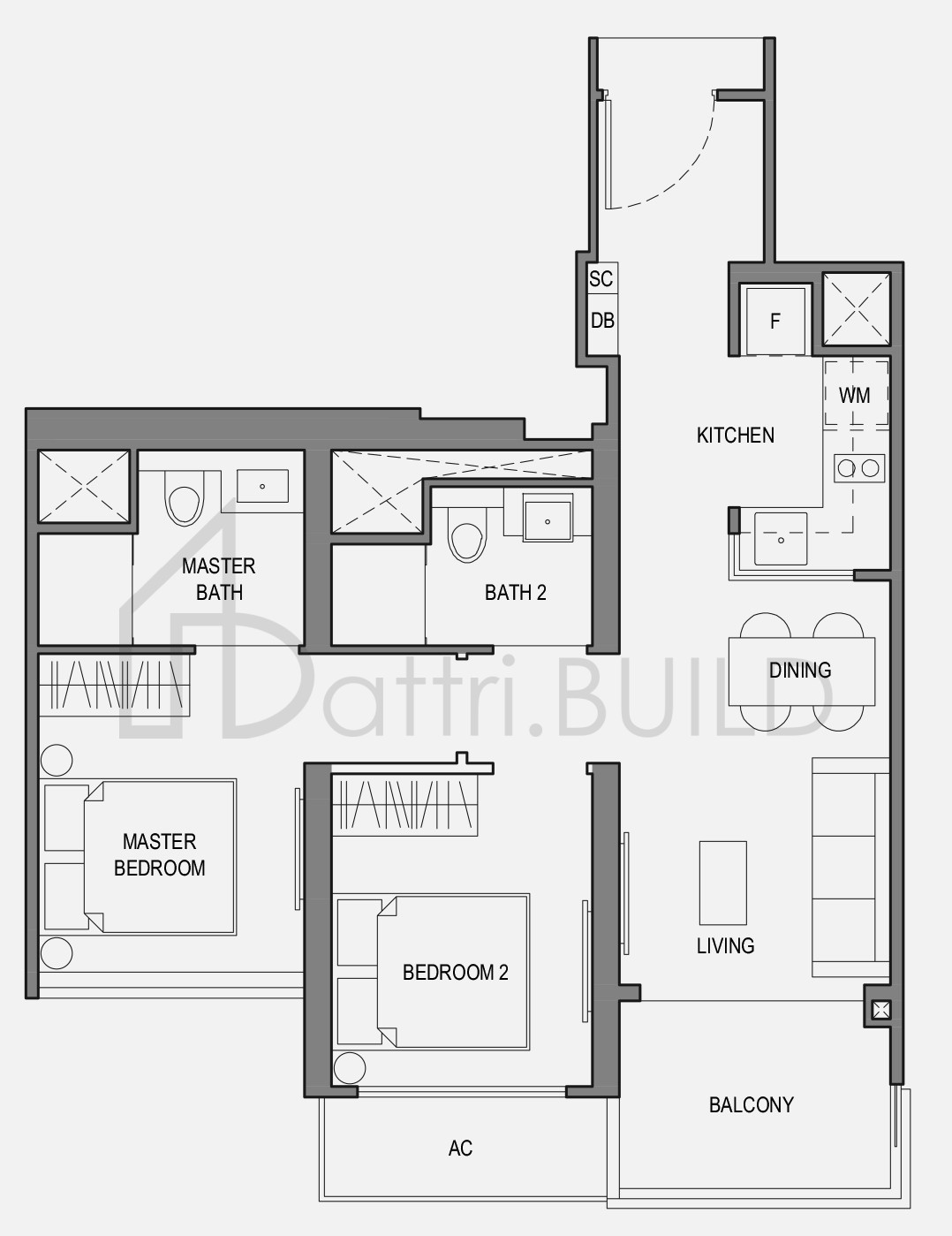 PARC BOTANNIA 2BRP2 floorplan (watermarked)