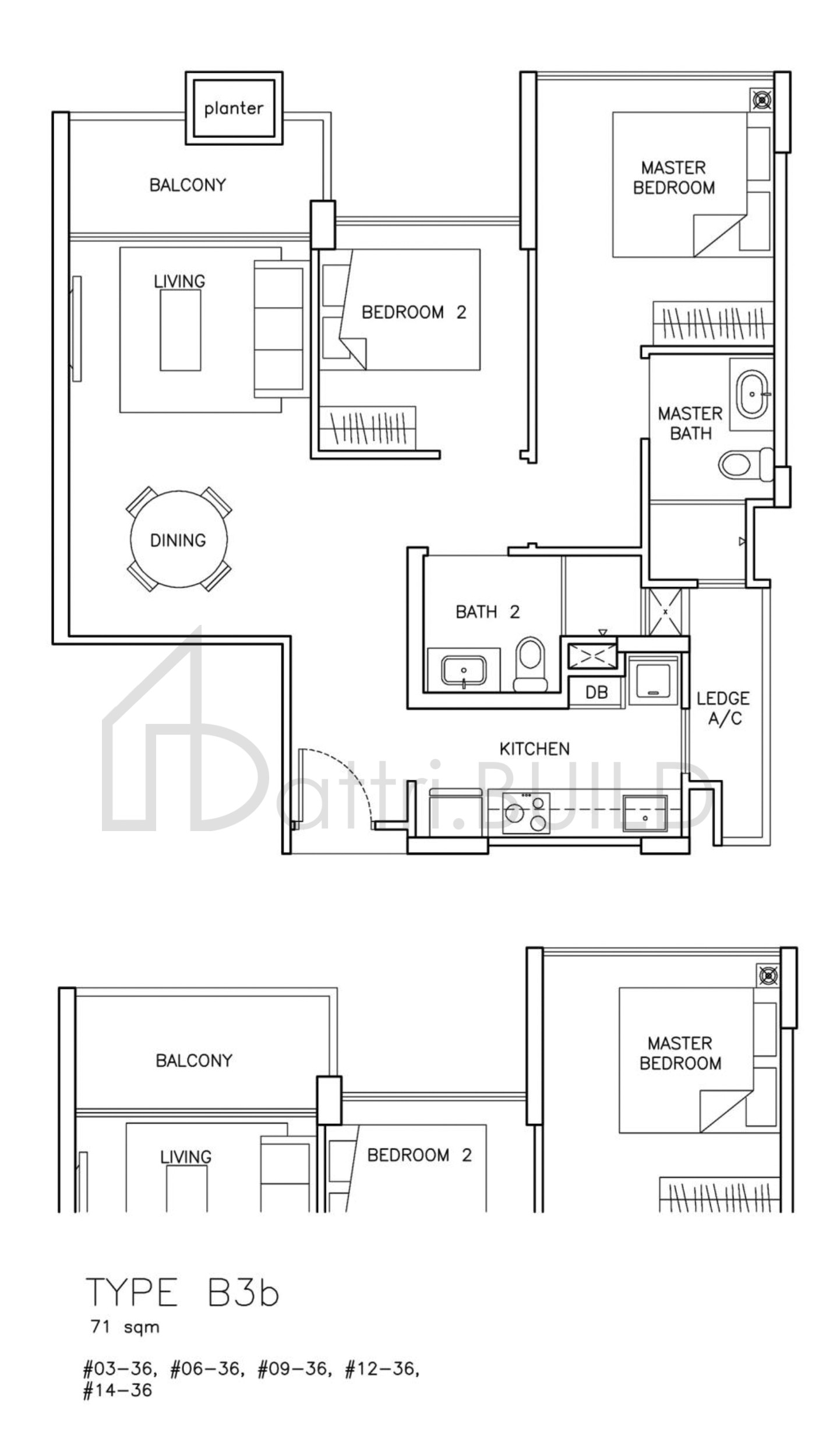 THE SANTORINI B3b floorplan (watermarked)