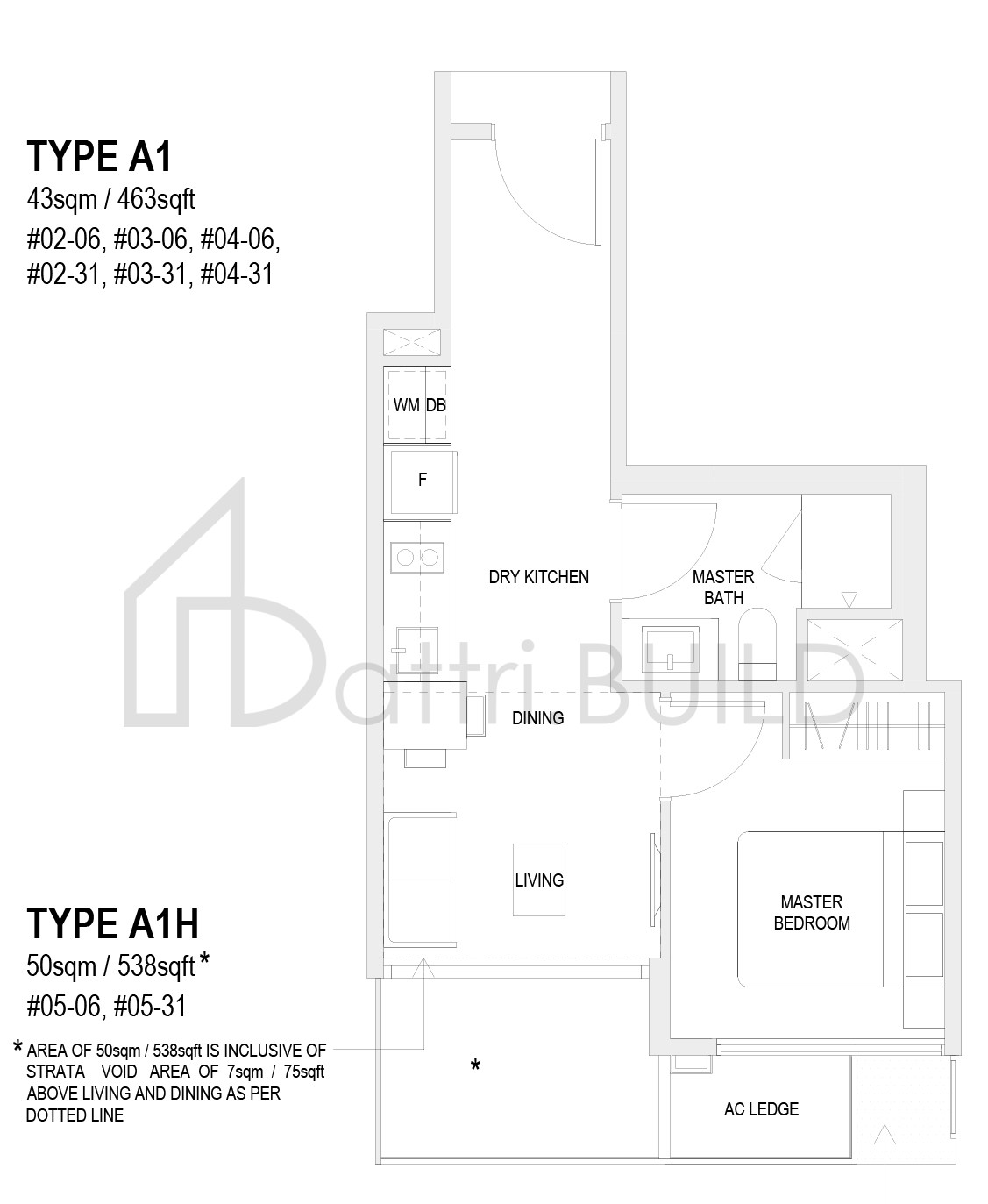 THE VERANDAH RESIDENCES A1 floorplan (watermarked)