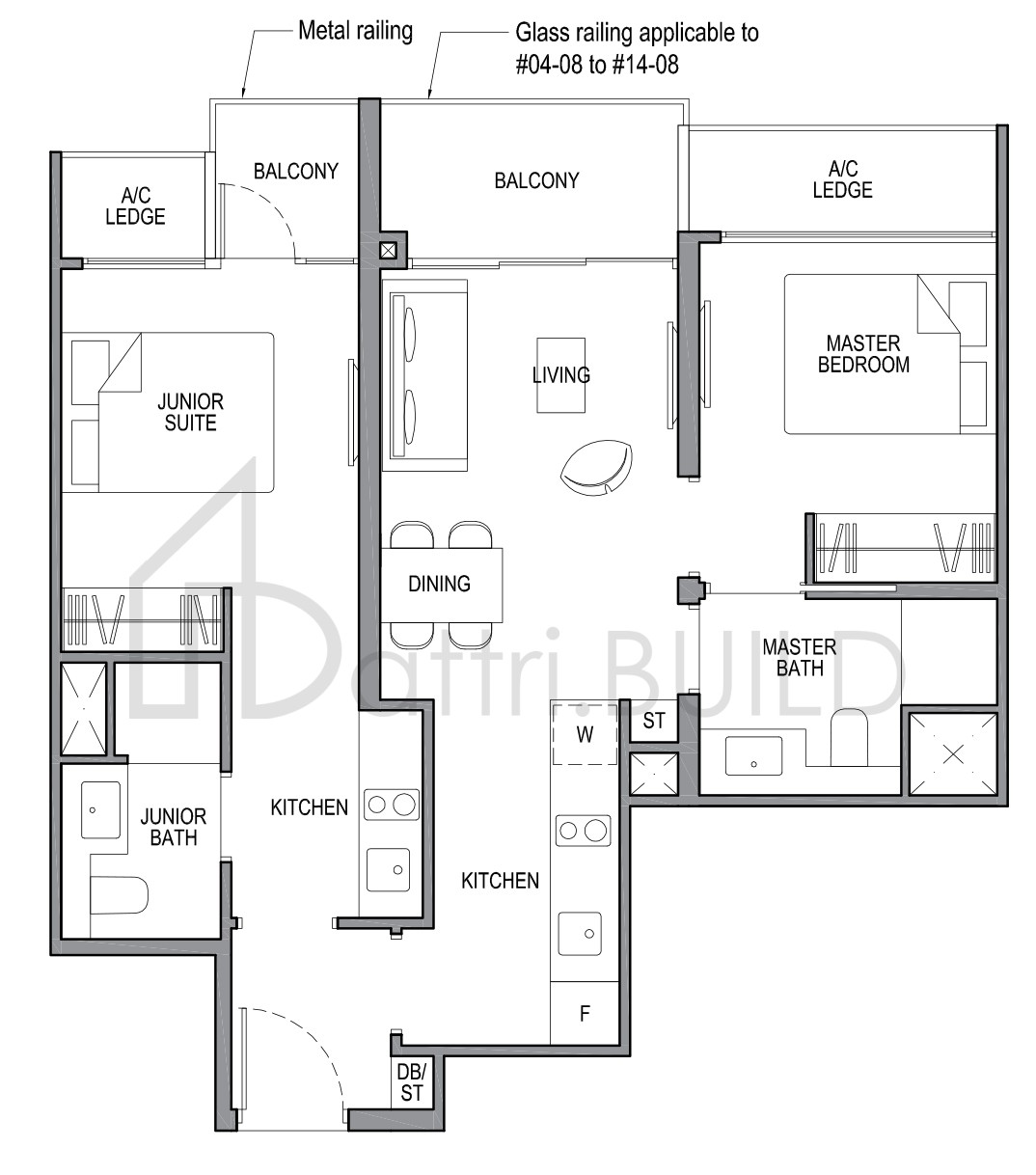 PARK COLONIAL 2DK1 floorplan (watermarked)