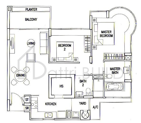THE CALROSE A5 floorplan (watermarked)