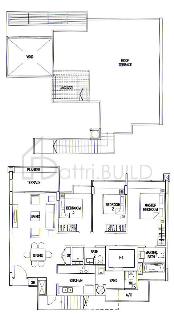 THE CALROSE TB1 floorplan (watermarked)