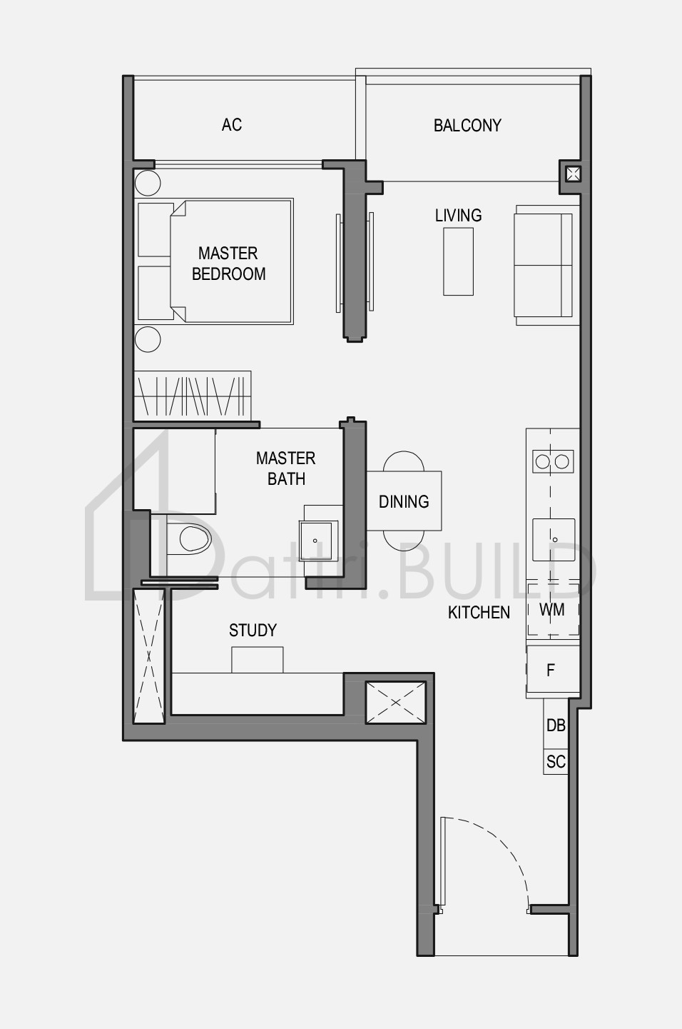 PARC BOTANNIA 1BRS2 floorplan (watermarked)