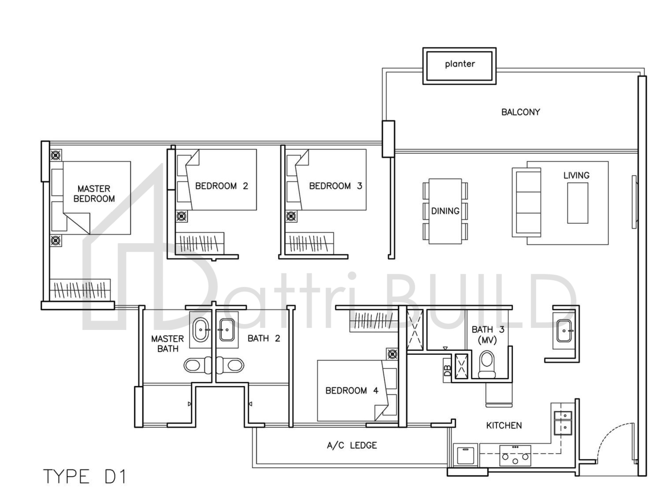 THE SANTORINI D1 floorplan (watermarked)