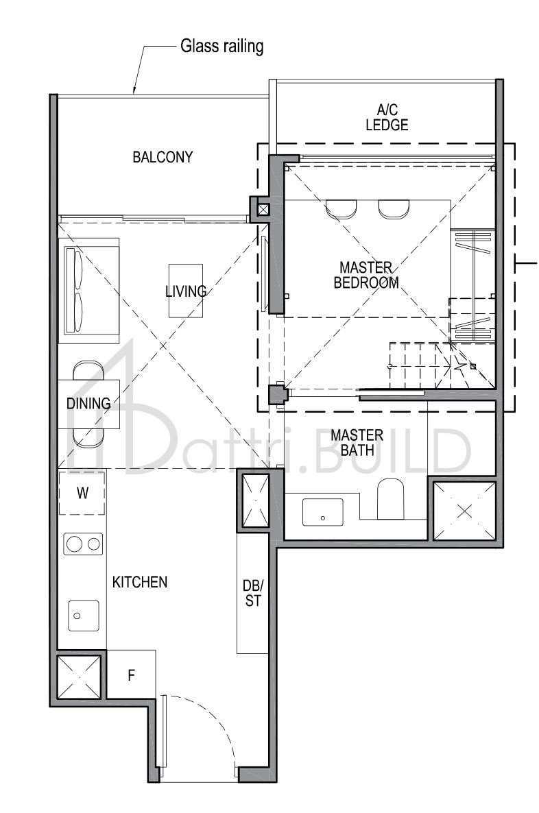 PARK COLONIAL 1B1-PH floorplan (watermarked)
