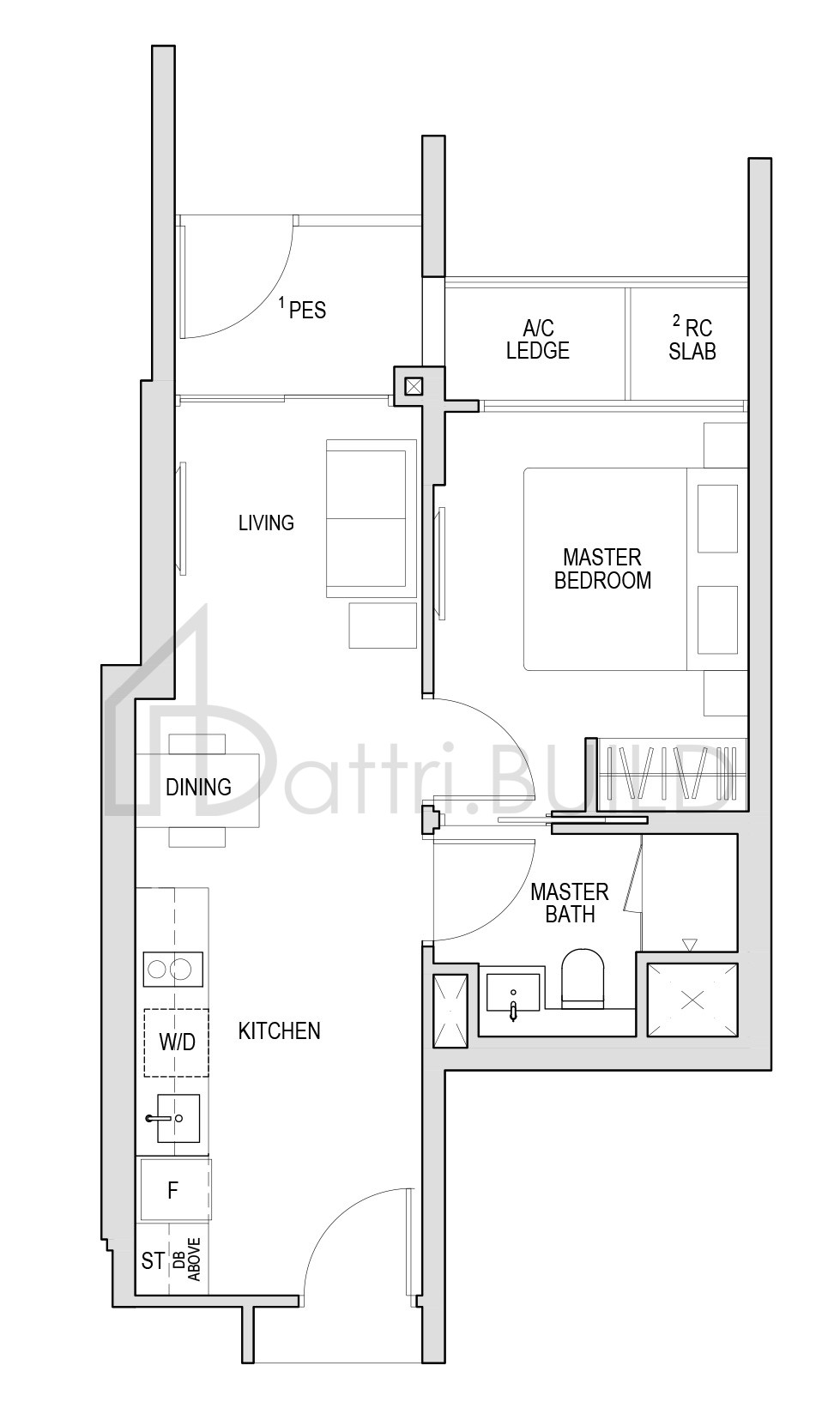 KENT RIDGE HILL RESIDENCES A2-P floorplan (watermarked)