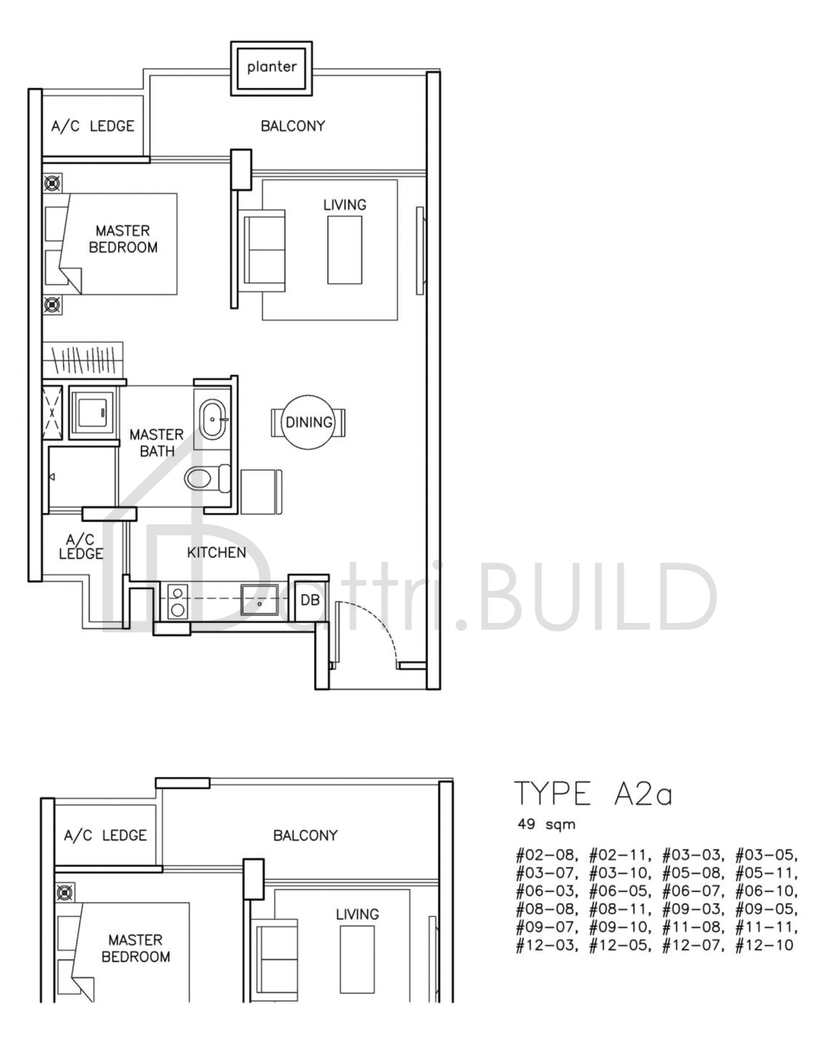 THE SANTORINI A2a floorplan (watermarked)