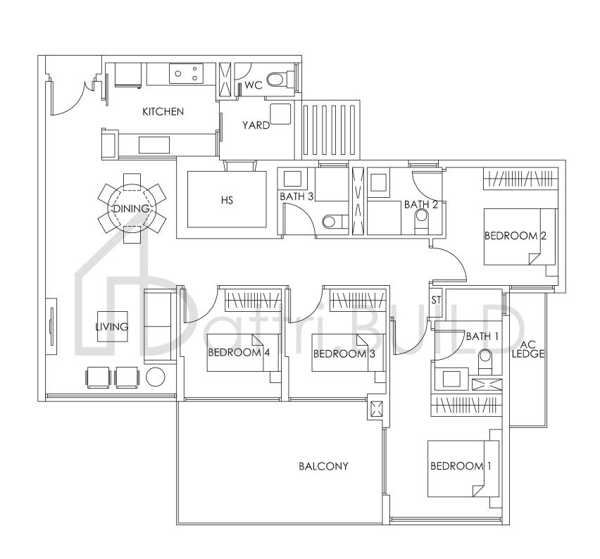 BEDOK RESIDENCES D1a (M) floorplan (watermarked)