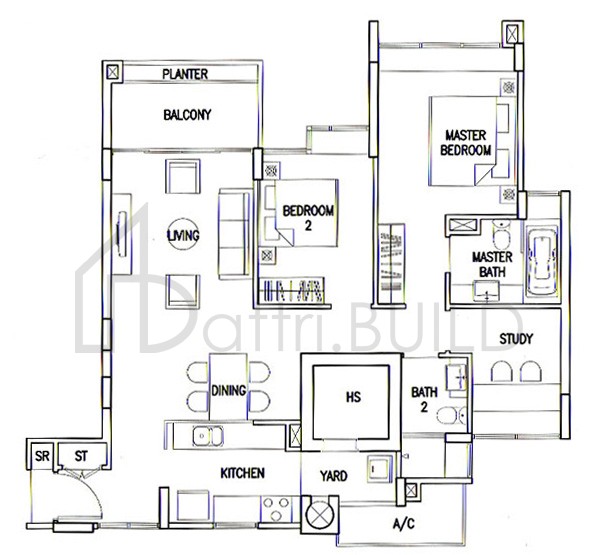 THE CALROSE AS1 floorplan (watermarked)