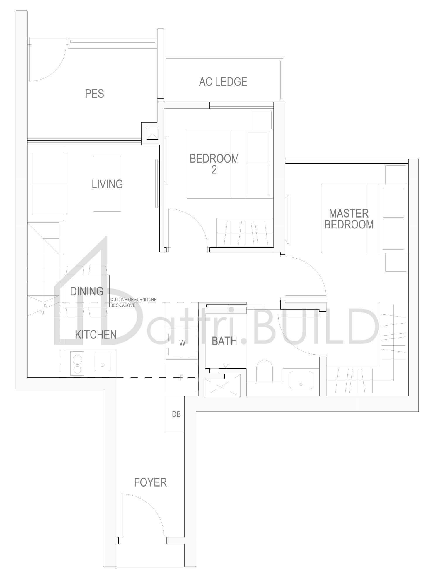 RIVERBANK @ FERNVALE B1G LOFT floorplan (watermarked)