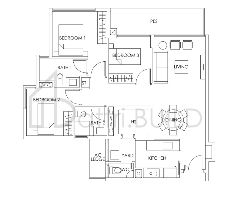 BEDOK RESIDENCES C1a(P) floorplan (watermarked)