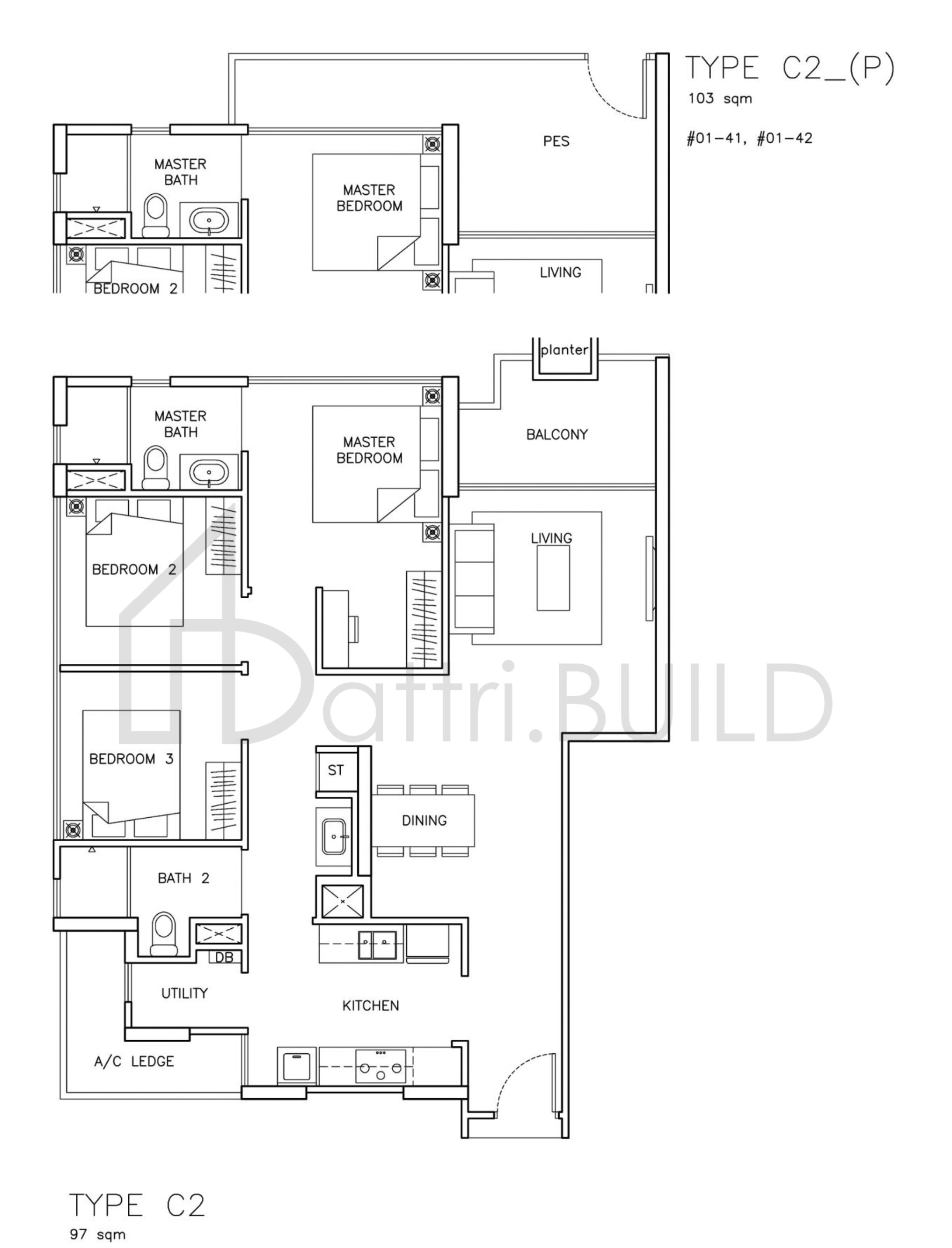 THE SANTORINI C2P floorplan (watermarked)