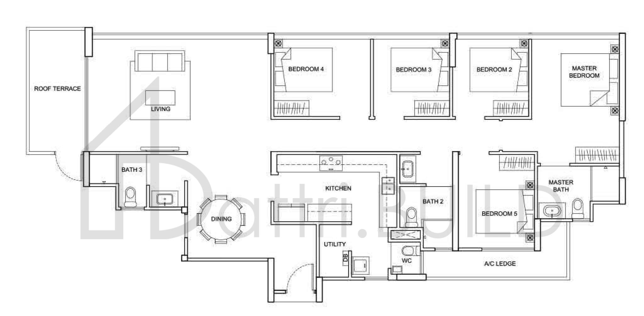 THE SANTORINI PH6 floorplan (watermarked)