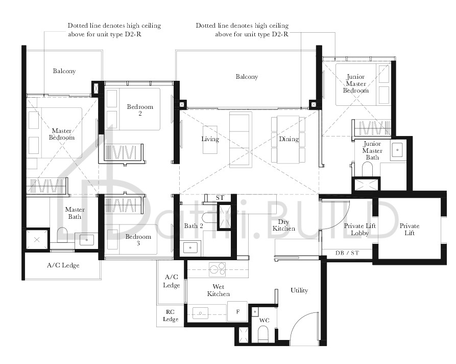 THE GARDEN RESIDENCES D2 floorplan (watermarked)