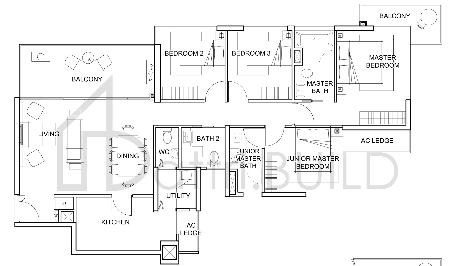 FORESQUE RESIDENCES D1 floorplan (watermarked)