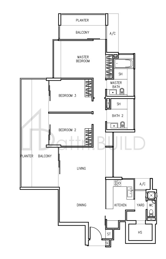 THE TRIZON C3 floorplan (watermarked)