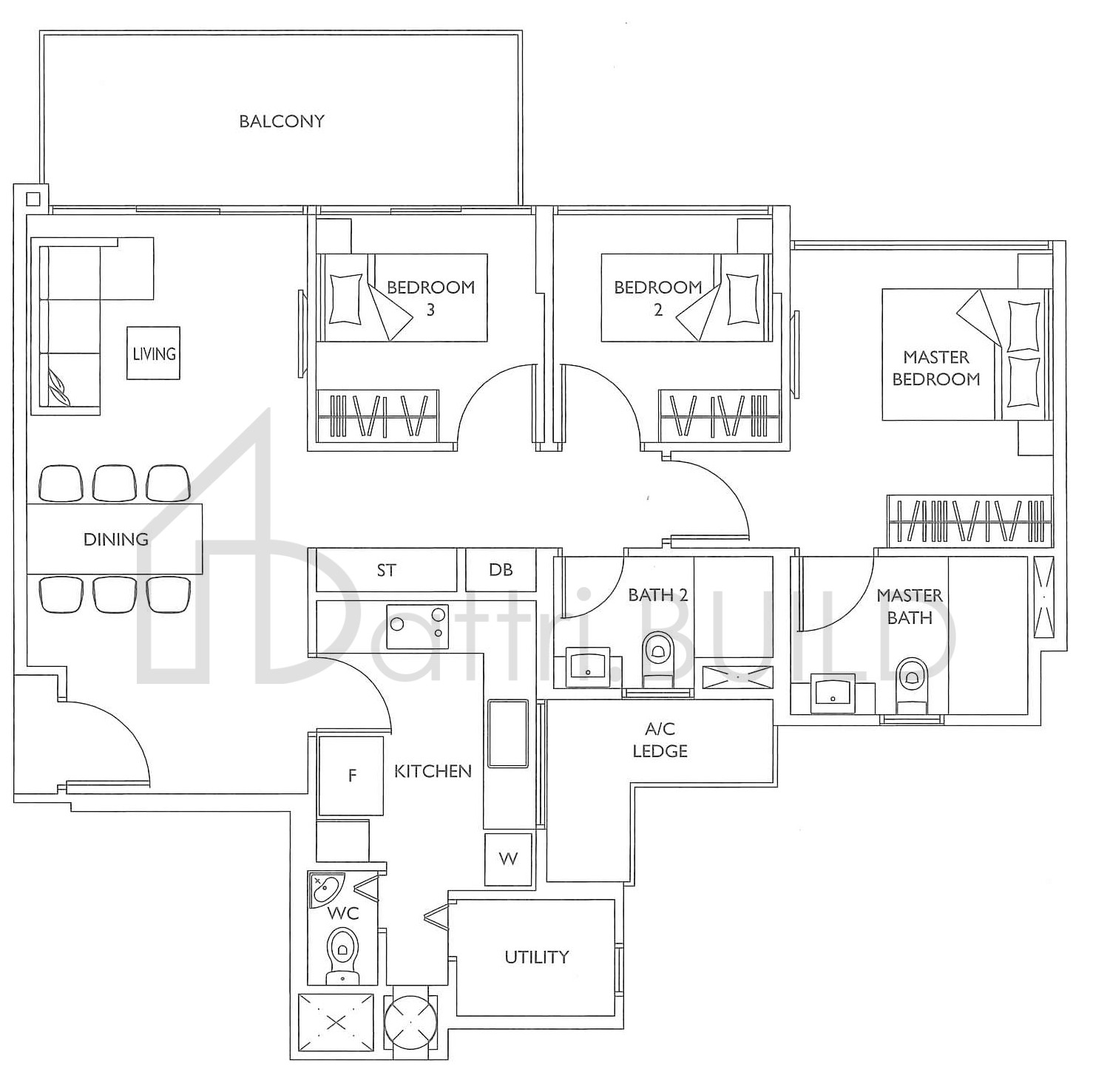 THE LUXURIE C3A floorplan (watermarked)