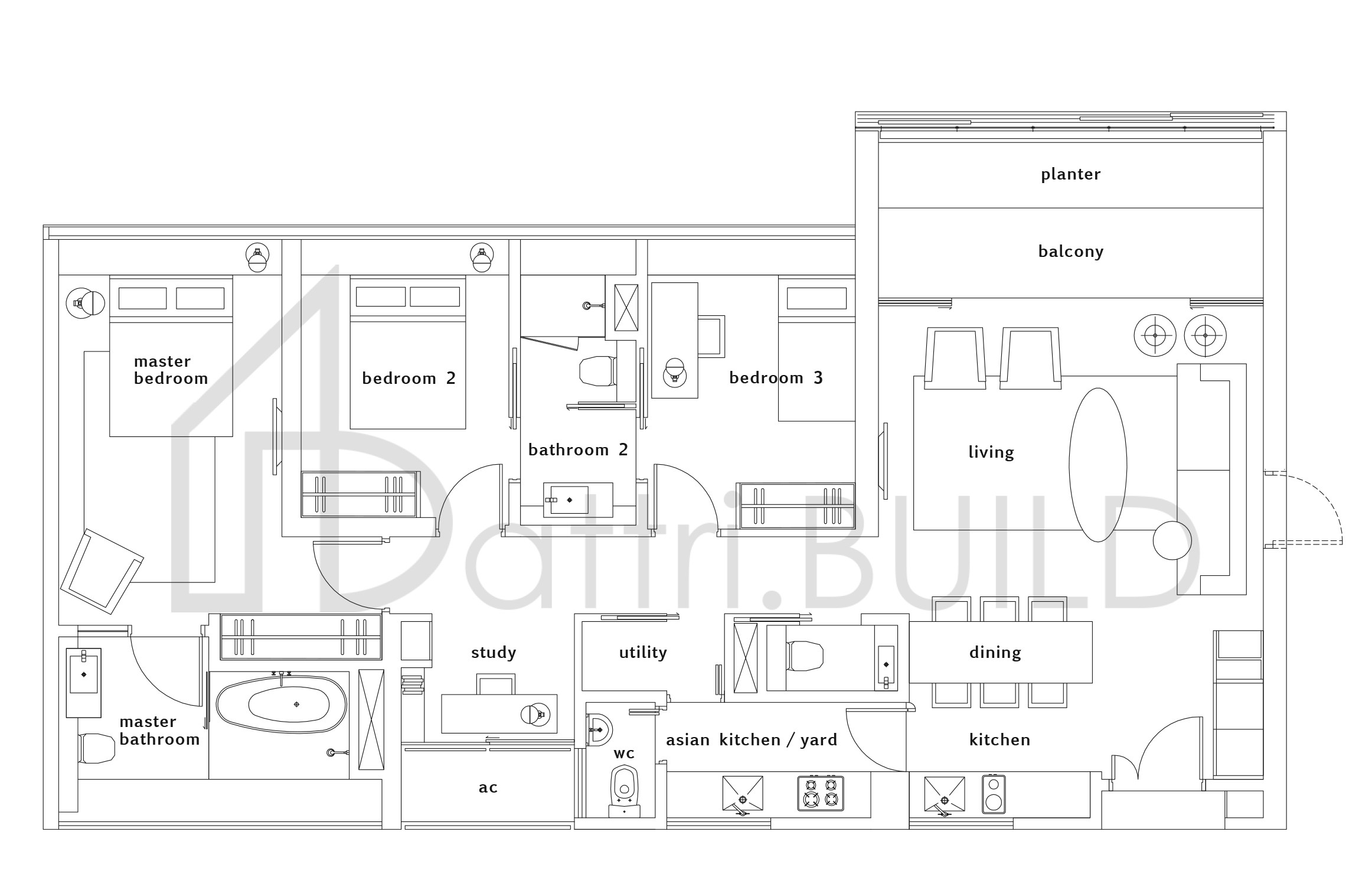 OUE TWIN PEAKS Tower 1, C1 floorplan (watermarked)