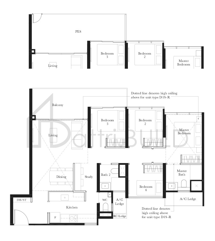 THE GARDEN RESIDENCES D1S-P floorplan (watermarked)