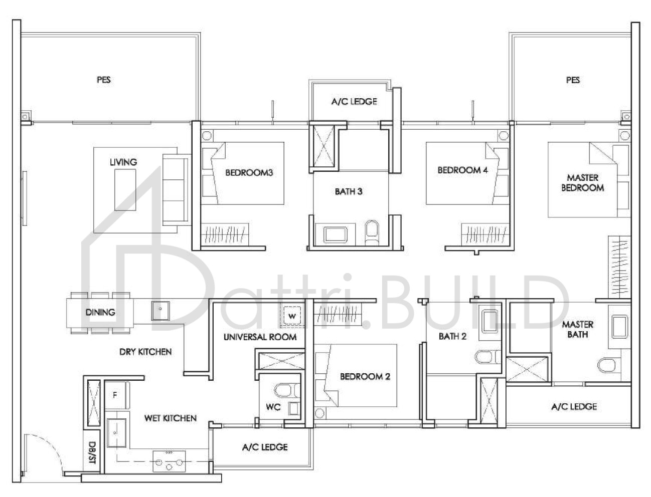 THE ALPS RESIDENCES D1-P floorplan (watermarked)