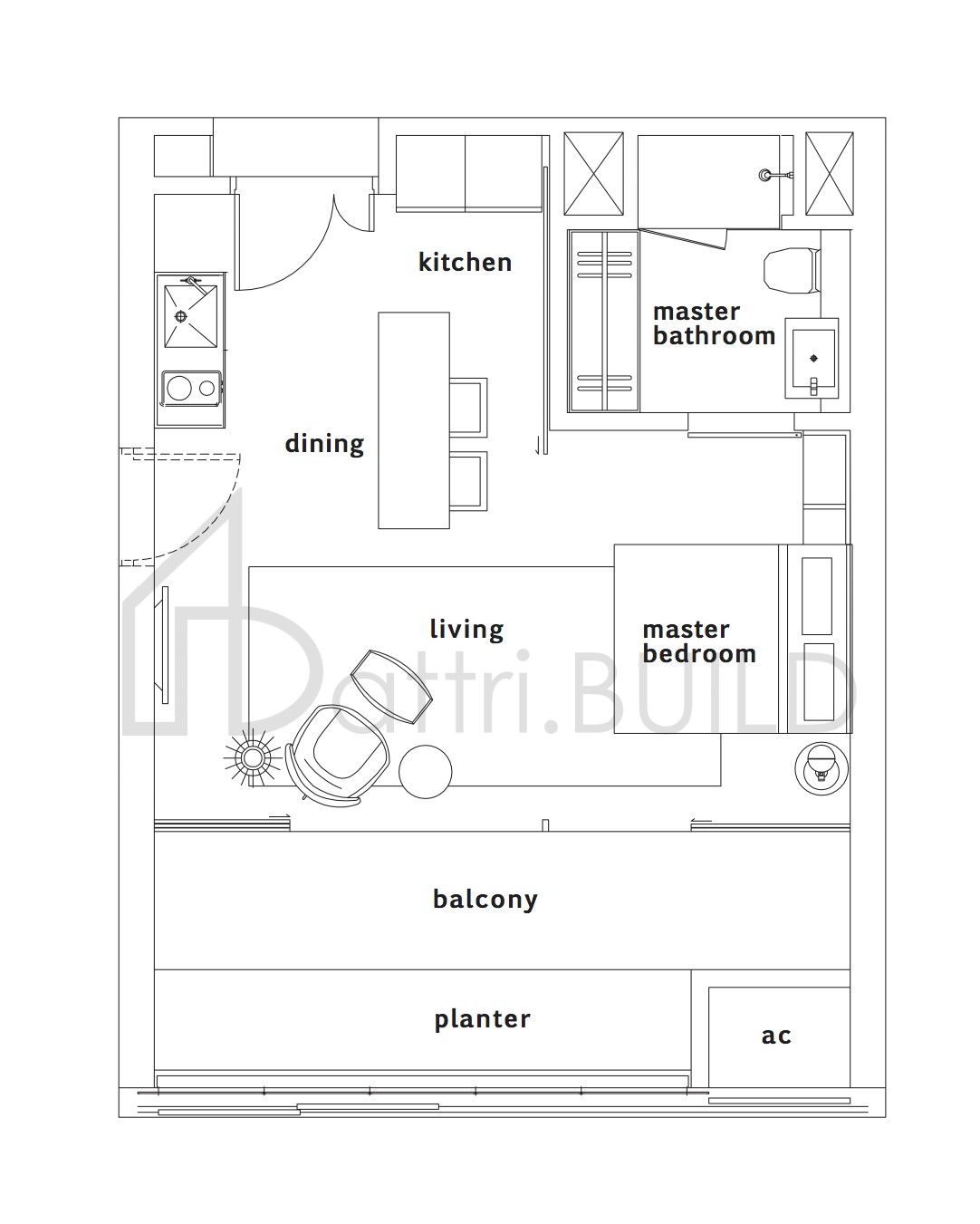 OUE TWIN PEAKS Tower 2, A1 floorplan (watermarked)