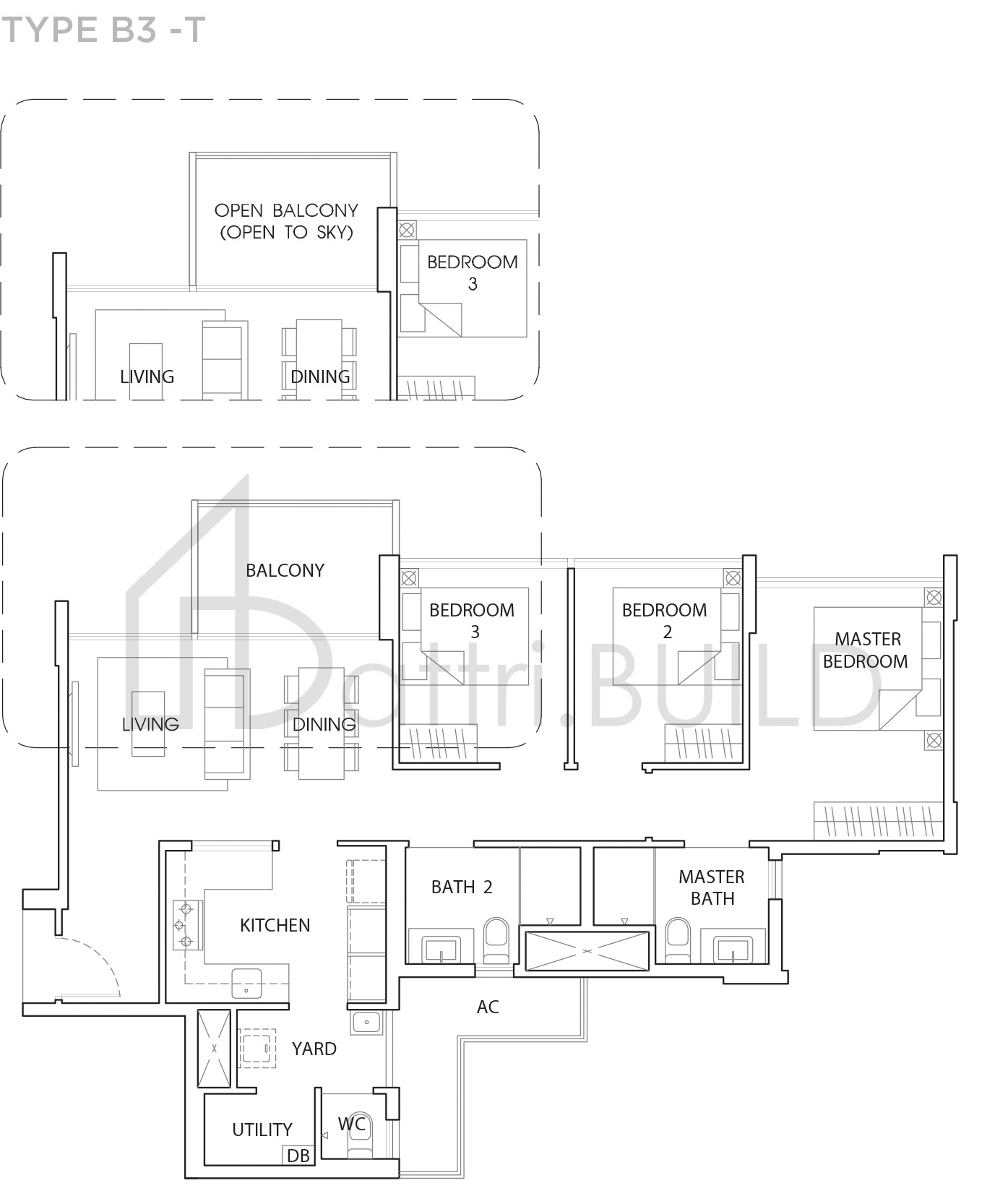 THE VALES B3-T floorplan (watermarked)