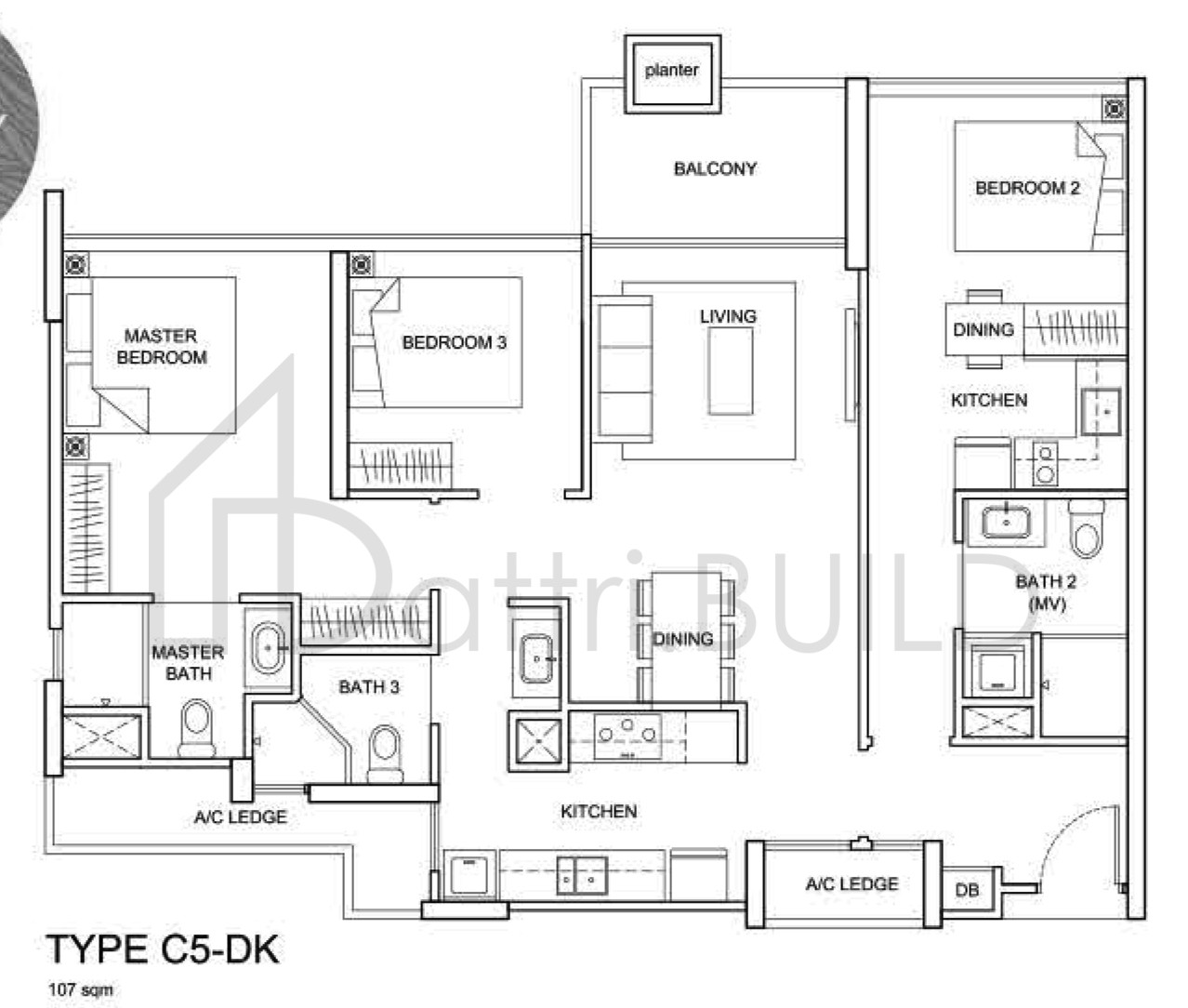 THE SANTORINI C5-DK floorplan (watermarked)