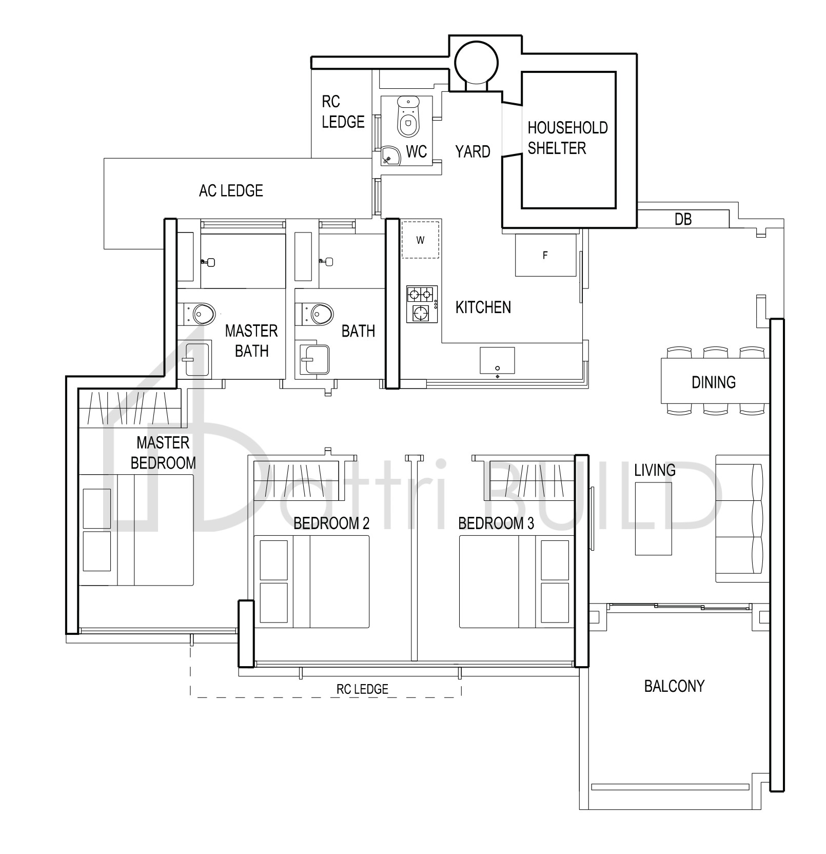 THE TERRACE B3 floorplan (watermarked)