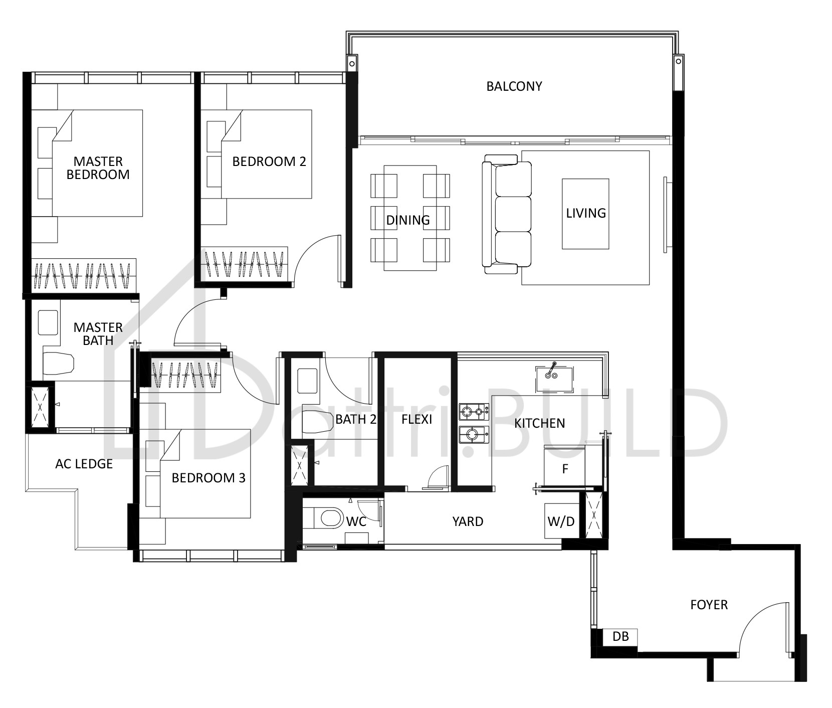 THE LILIUM C1P floorplan (watermarked)