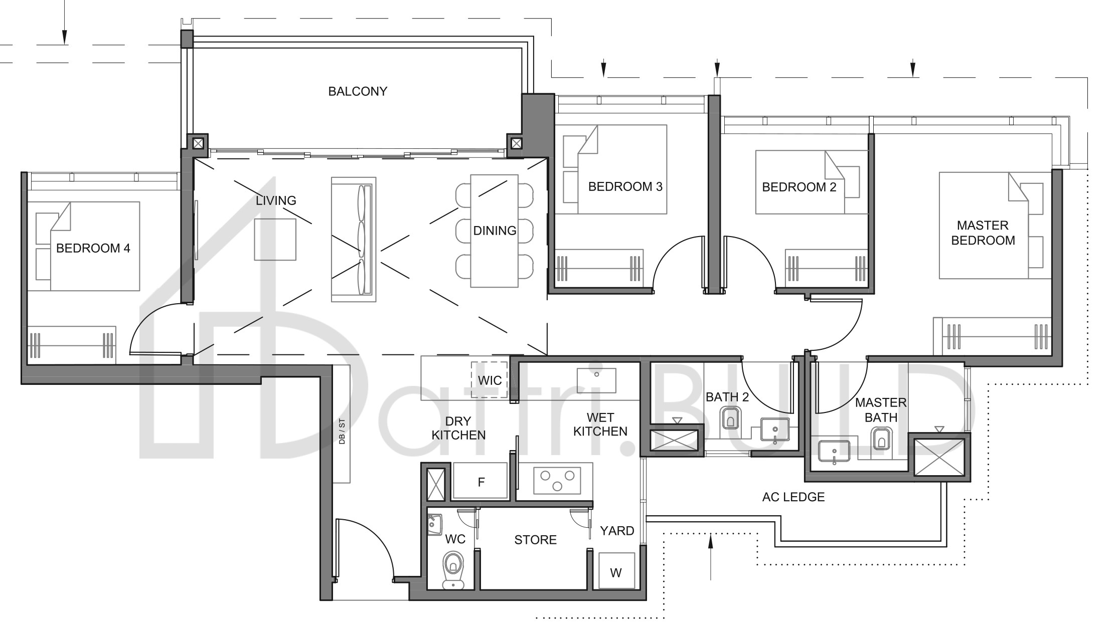 PARC CLEMATIS 4BR-1 floorplan (watermarked)