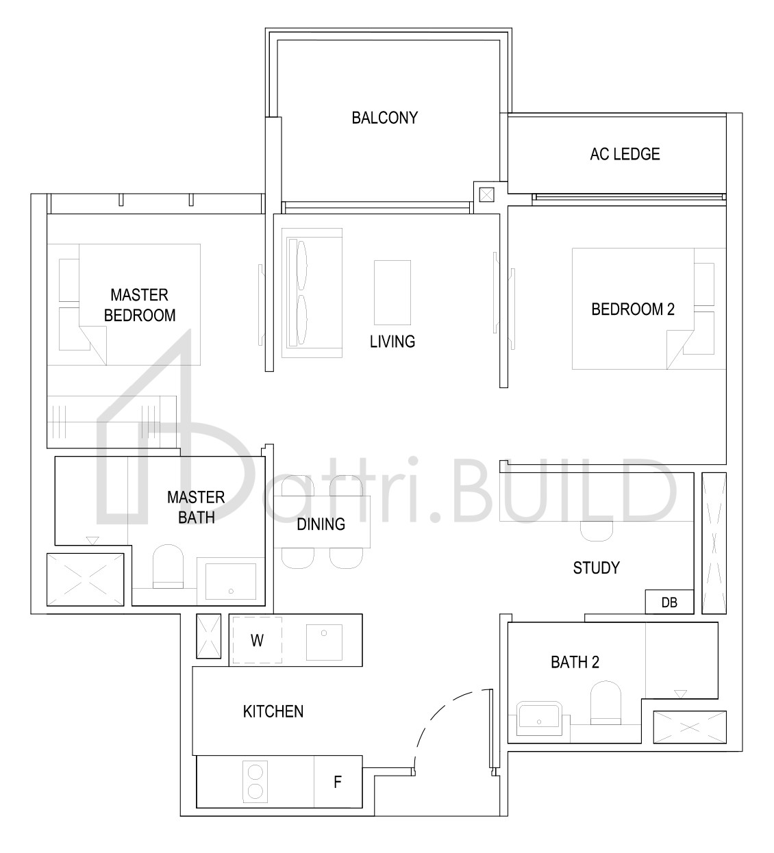 THE FLORENCE RESIDENCES 2S1 floorplan (watermarked)