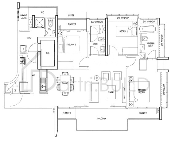 THE PARC CONDOMINIUM B5 floorplan (watermarked)