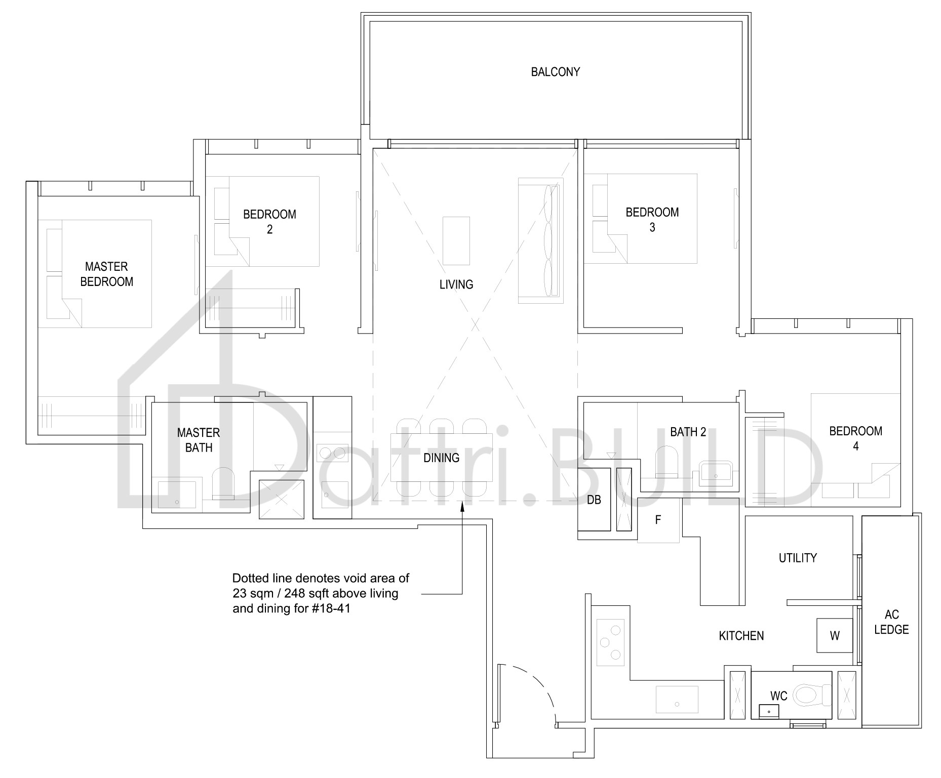 THE FLORENCE RESIDENCES 4C3(PH) floorplan (watermarked)