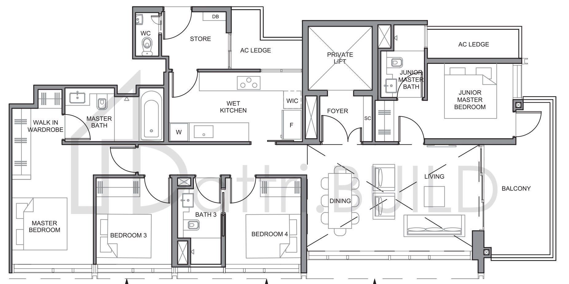 PARC CLEMATIS 4BR-P3 floorplan (watermarked)
