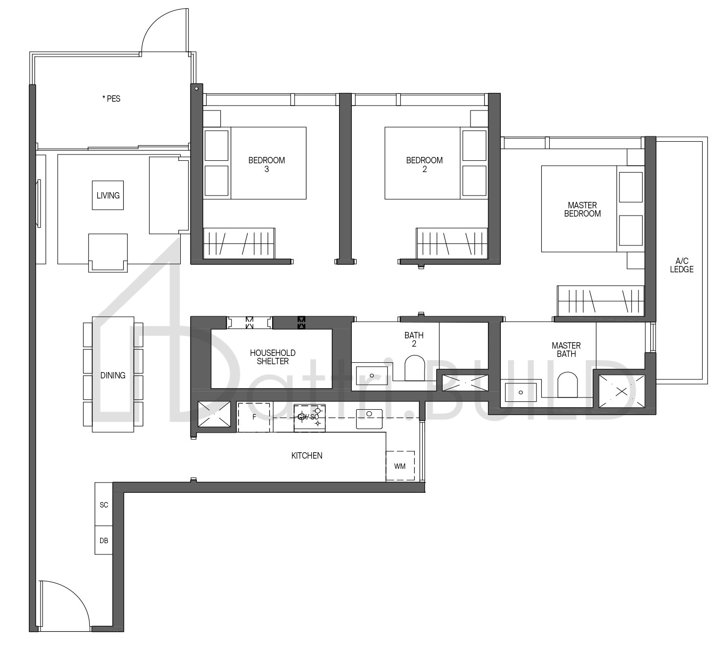 MIDTOWN MODERN C3-G floorplan (watermarked)