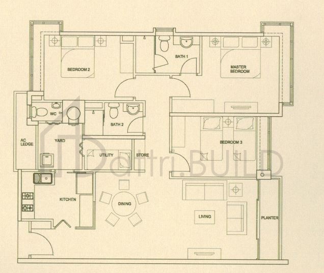 THE RAINTREE C1e floorplan (watermarked)
