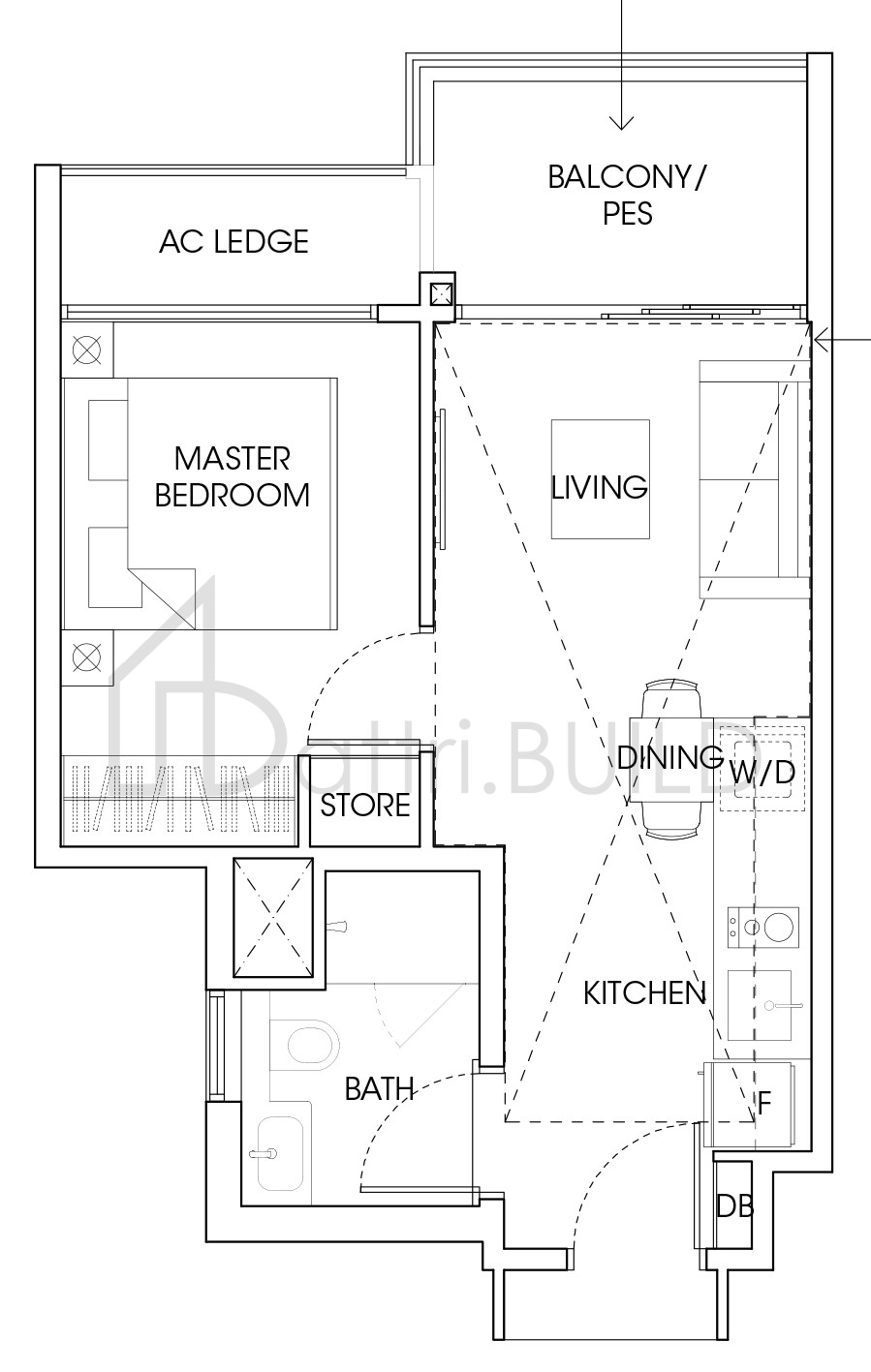 THE ANTARES A1B-PH floorplan (watermarked)