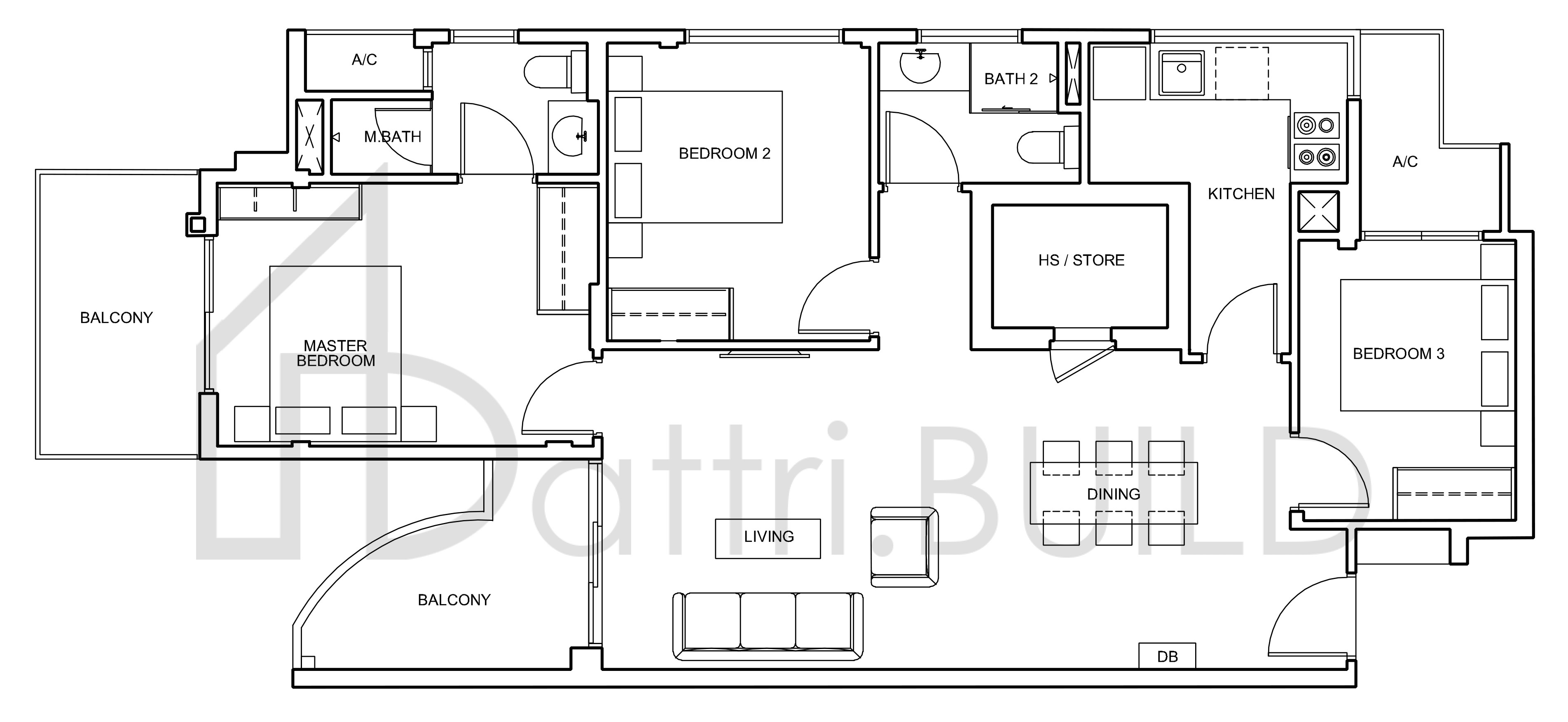 SERAYA RESIDENCES B2 floorplan (watermarked)
