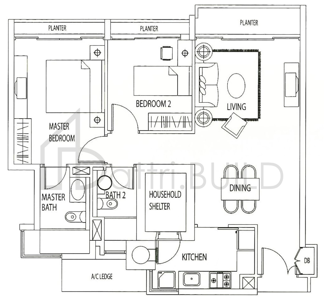 TANGERINE GROVE A2-1 floorplan (watermarked)