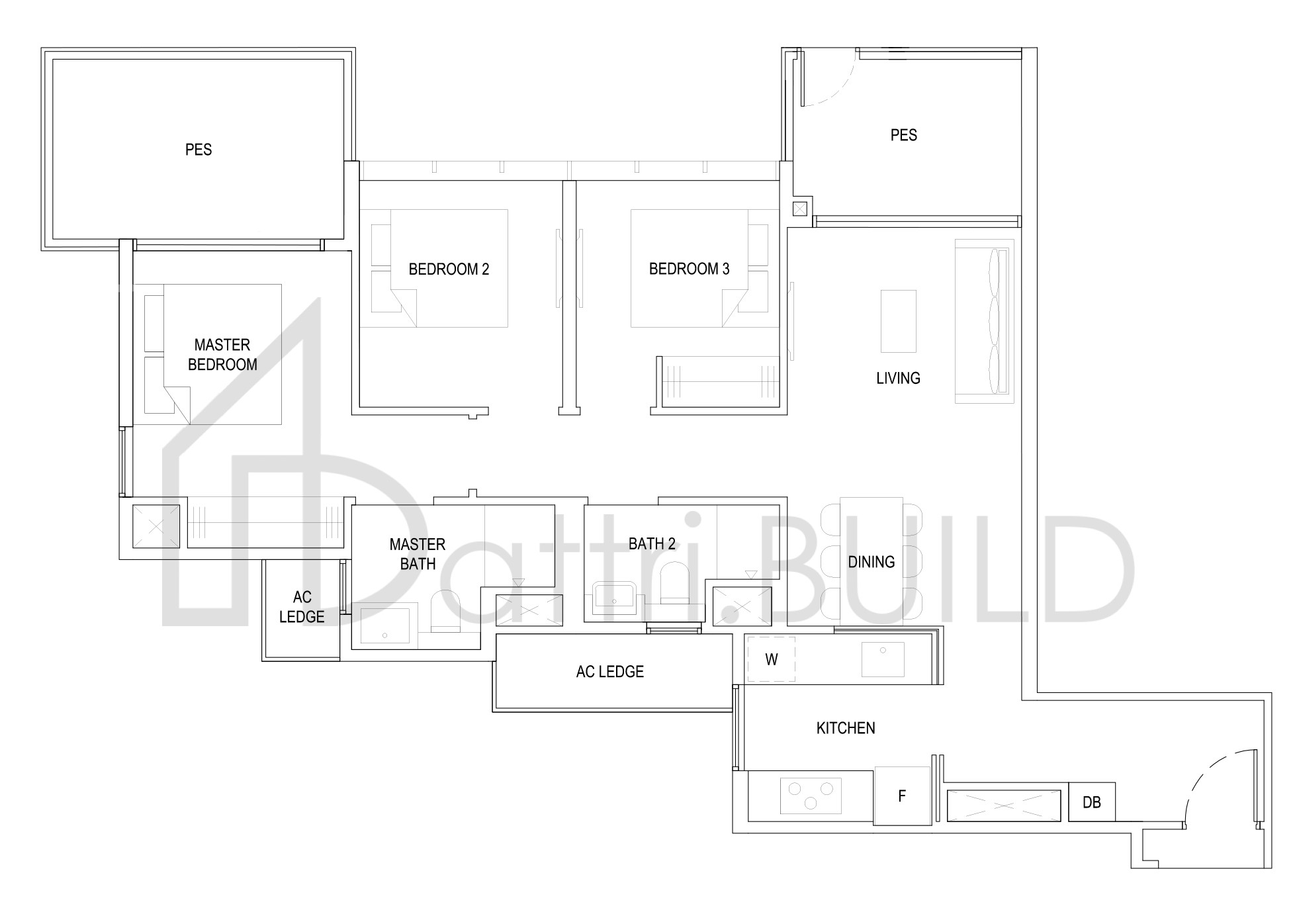THE FLORENCE RESIDENCES 3C4(G) floorplan (watermarked)
