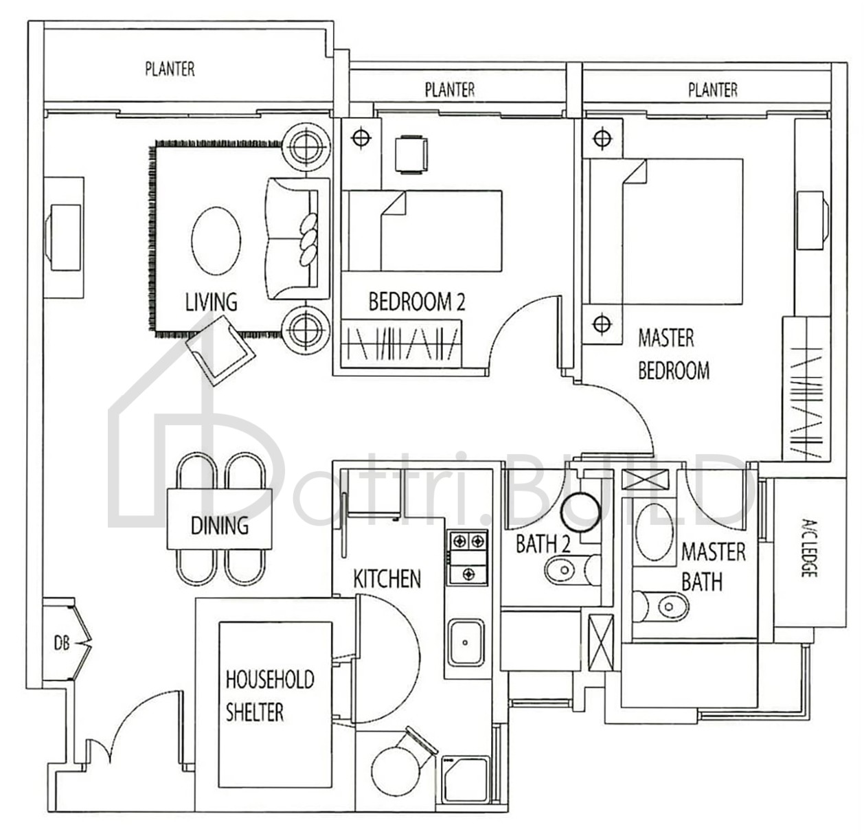 TANGERINE GROVE A3-1 floorplan (watermarked)